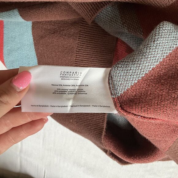 Compañía Fantástica Womans Sweater Mountain Print Jacquard Knit Medium - Picture 7 of 9